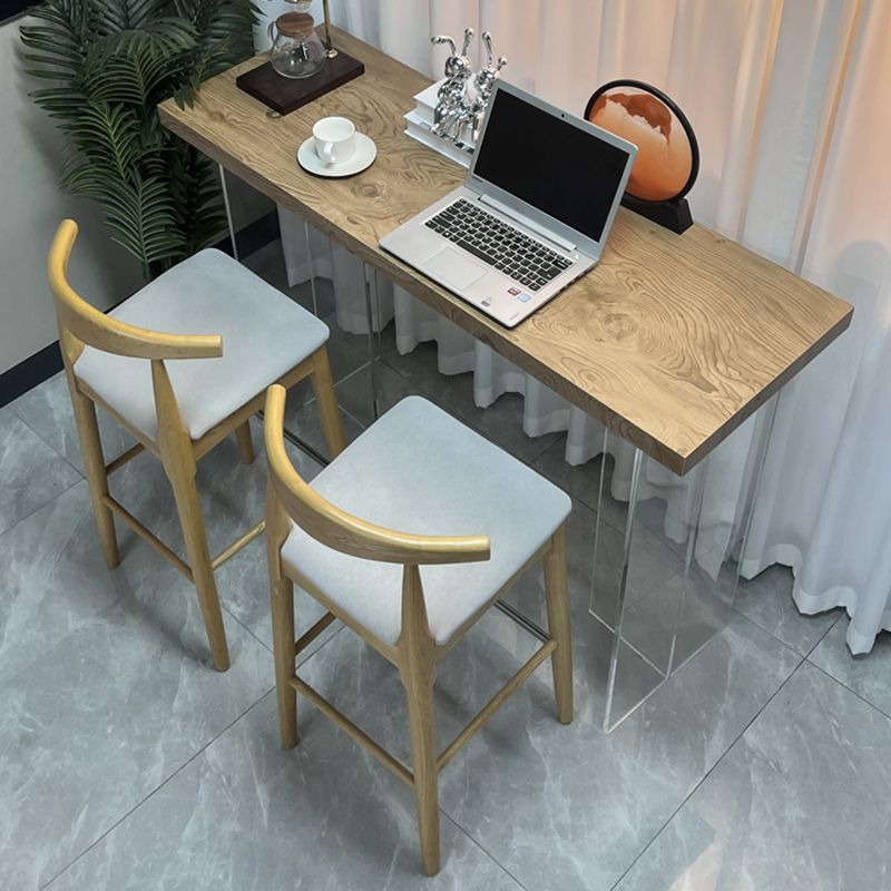 Rectangle Counter Height Pub Set 1/2/3 Pcs Modern Bar Table and Solid Wood Stools