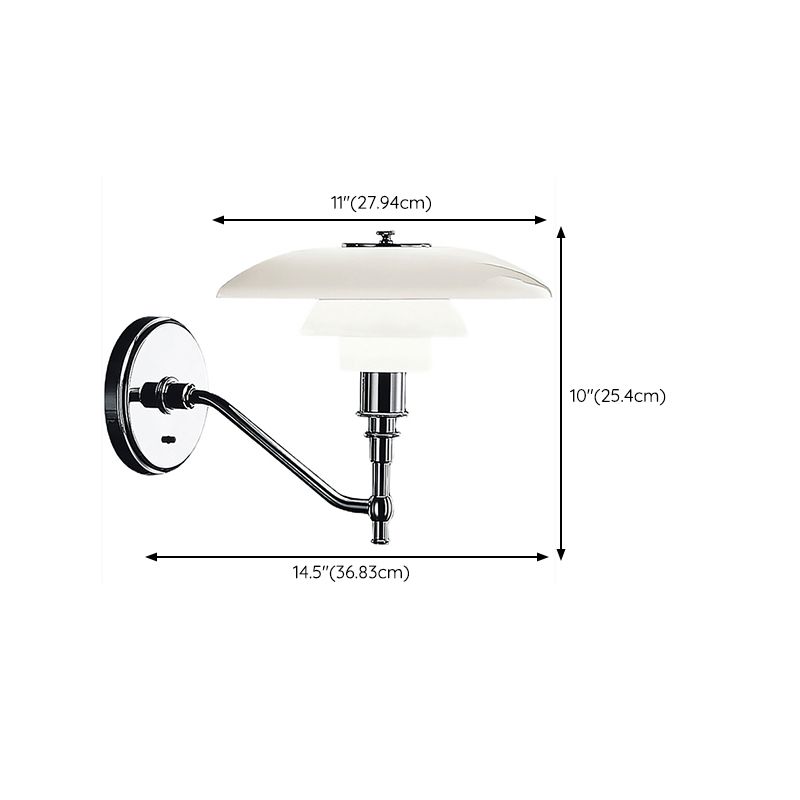 Industrial Glass Wall Lighting Ideas White Shade Wall Lamp for Living Room