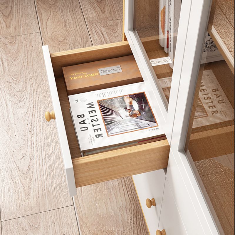 Urban Closed Back Shelf Bookcase Engineered Wood Bookshelf with Cabinets for Study Room