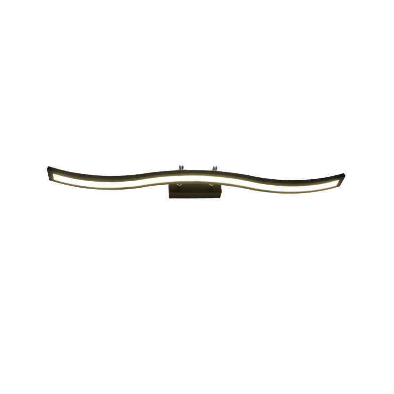 Metal Linear Shape Wall Light Modern 1-Light Mirror Wall Mount Light Fixture