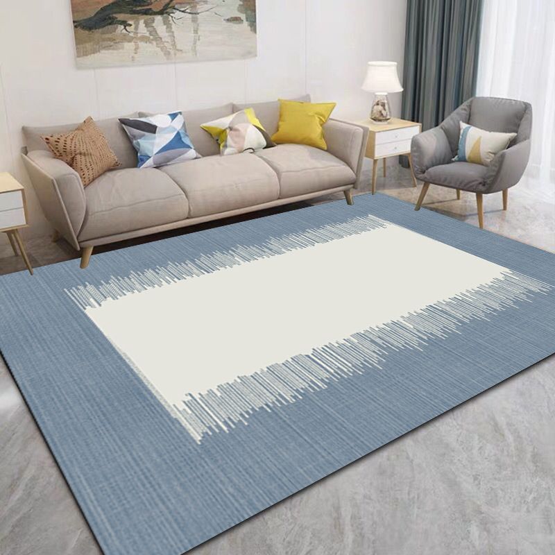 Gray Modern Rug Polyester Leaves Rug Non-Slip Backing Rug for Living Room
