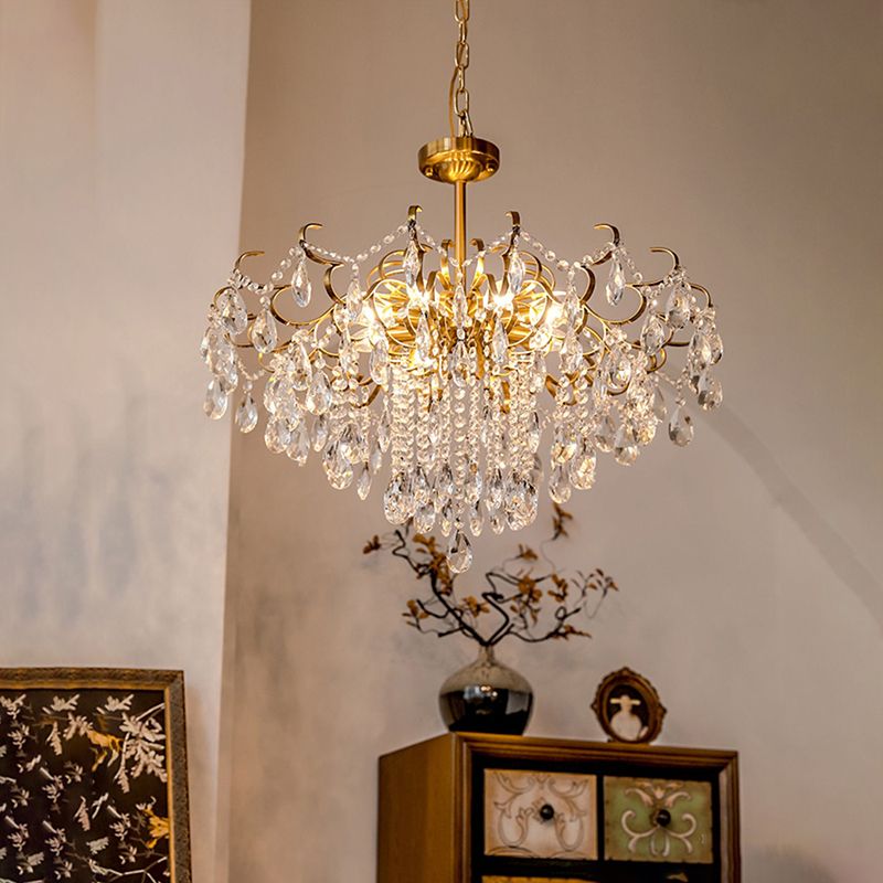 Traditional Crystal Chandelier Multi-Lights Bedroom Pendant Lamp (Without Hanging Chains)