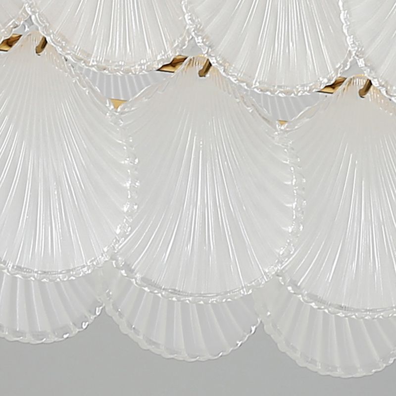 Modern Style Geometry Shape Island Lights Glass 8-Light Island Lighting in Gold