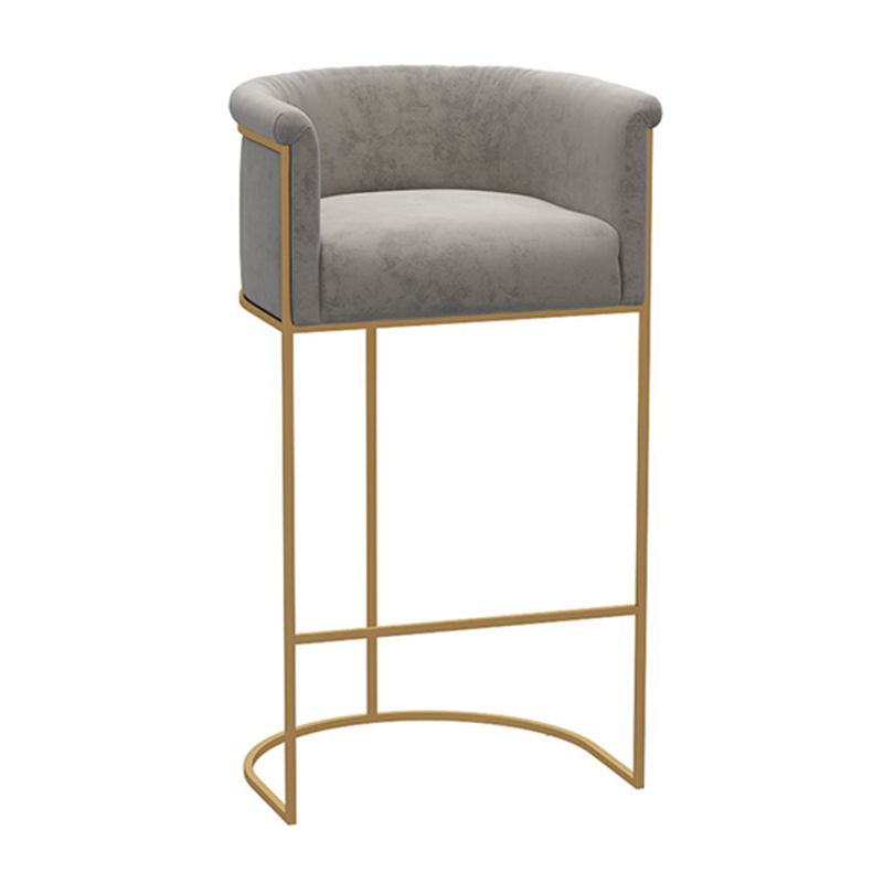 Nordic Design Upholstered Bar Stools for Home Use Luxury Low Back Round Stools