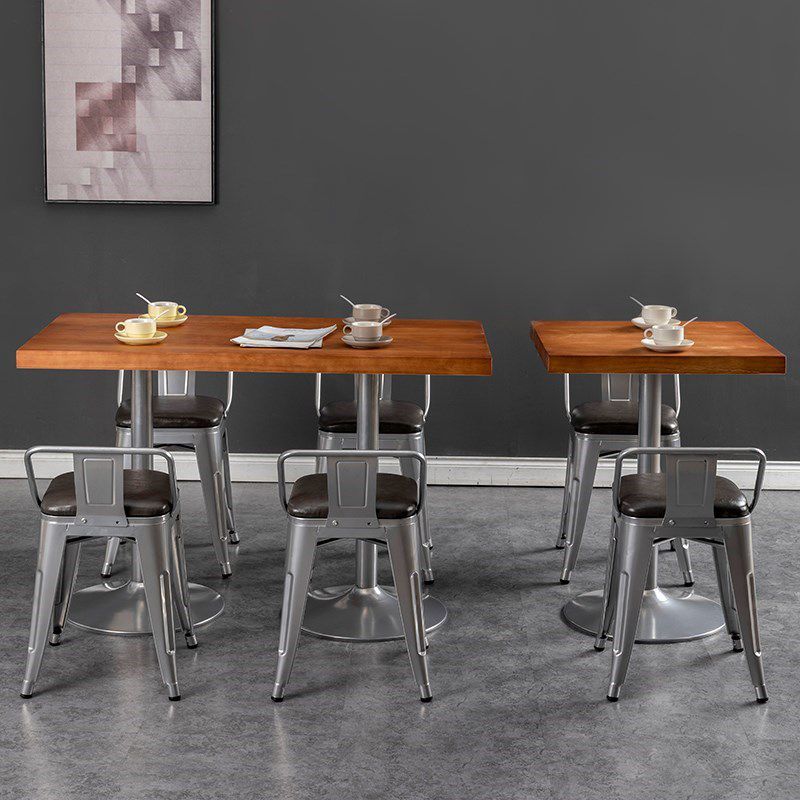 Industrial Style Dining Table Solid Wood Table for Dining Room