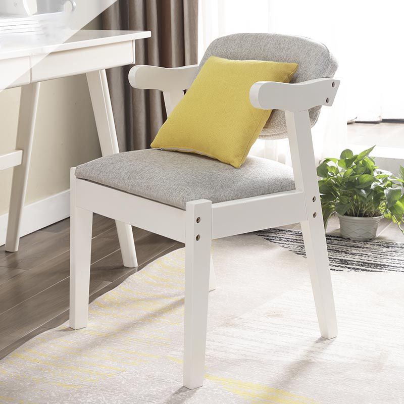 Solid Wood Dining Chair Modern Style Open Back Arm Chair for Dining Room