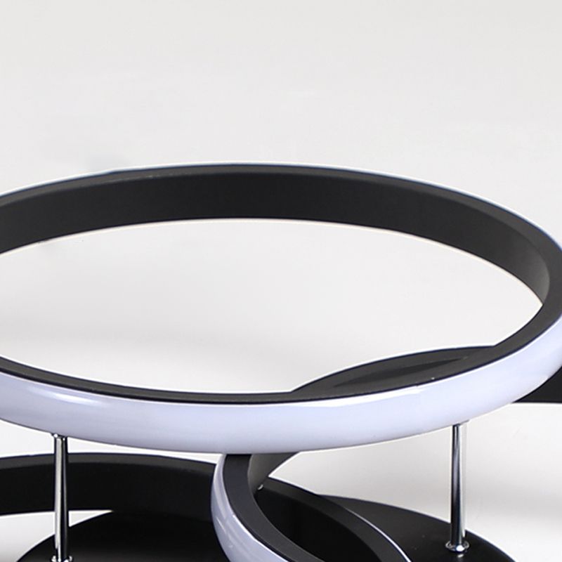 Metal Round Shade Flush Ceiling Light Modern 3-Lights Flush Mount Fixture