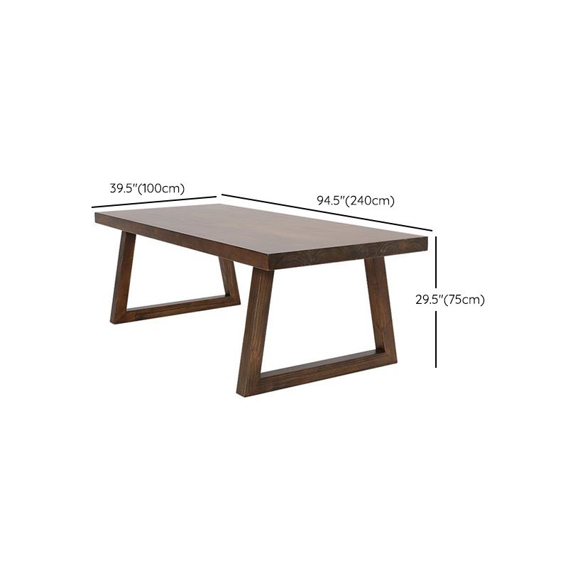 Industrial Style Rectangle Table Wooden Dining Table with Wooden Legs