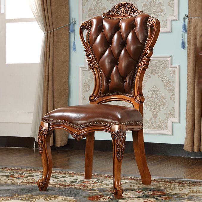 Solid Wood Dining Chairs Glam Style Armless Dining Chairs for Dining Room