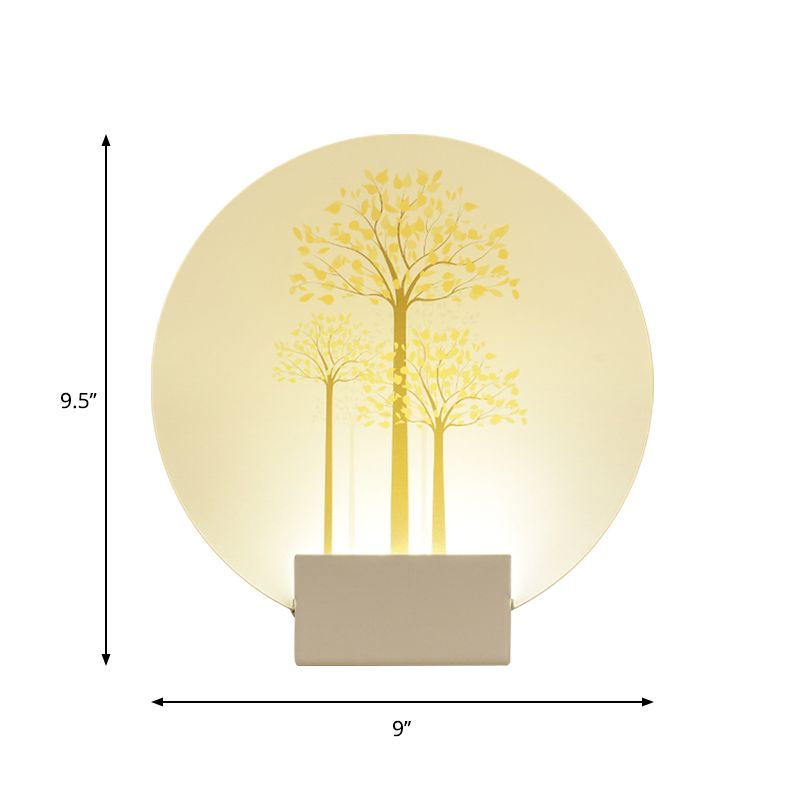 Lila/rosa/gelbe Quadratwandhalterung Licht Einfachheitstil LED -Acryl -Wandlampe mit Hirsch/Blüte/Baummuster für Gästezimmer