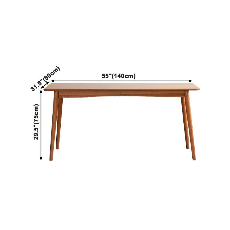 Traditional Luxury Rectangle Dining Table Solid Wood Table with 4 Legs for Dining Room