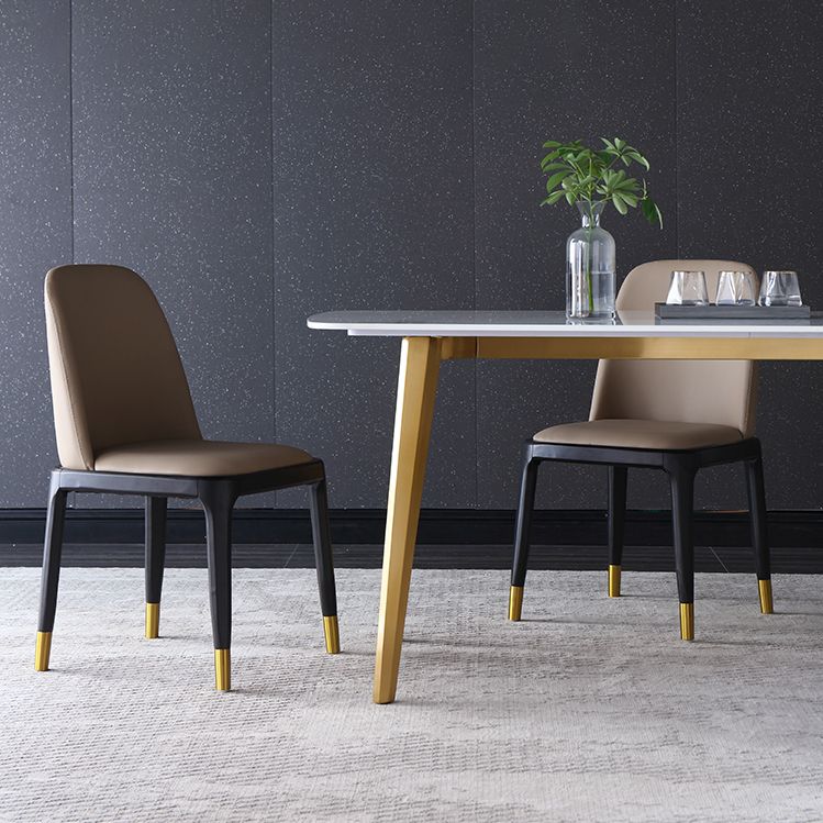 1/4/5/7 Pcs Metal Glam Dining Room Set with Rectangle Table Dining Set