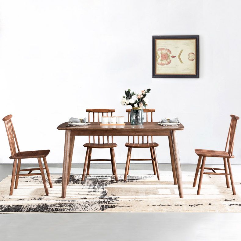 Industrial Solid Wood Standard Dining Table Rectangle Kitchen Dining Table with 4 Legs