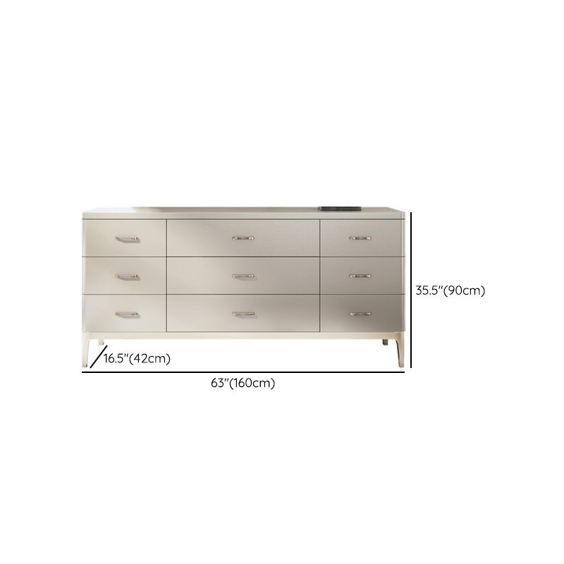Horizontal Storage Chest Dresser Glam Storage Chest with Drawers