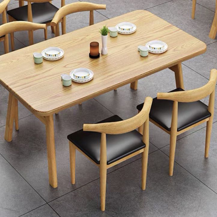 Forma moderna de rectángulo de madera muebles de comedor 4 mesa de madera mesa formal para muebles de comedor