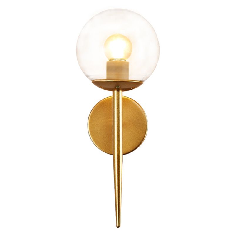 Wrought Iron Wall Lamp in Modern Luxury Style Globe Glass Wall Sconce for Interior Spaces