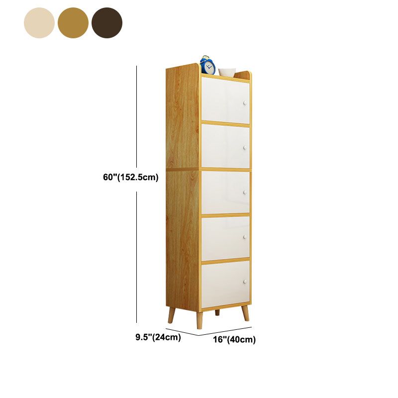 9.4" W Modern Wooden Bookshelf Closed Back Shelf Bookcase with Doors