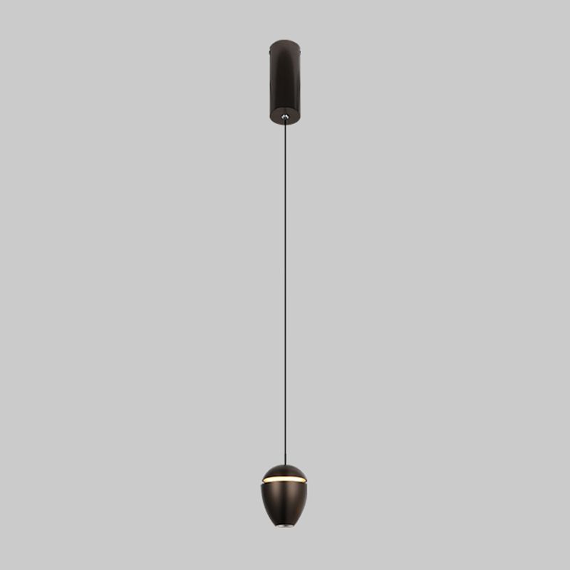 Modern beknopte LED -hanglamp gelakte aluminiumhangende lamp met acrylschaduw