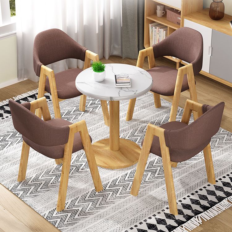 Upholstered Scandinavian Coffee Shop Arm Chair Open Matte Finish Dining Chair