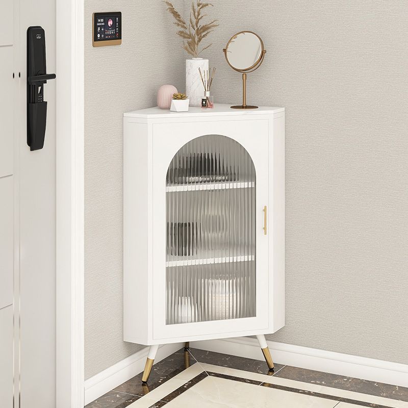 Modern Iron Stone Buffet Sideboard 40"H Dining Room Buffet Server with Glass Door