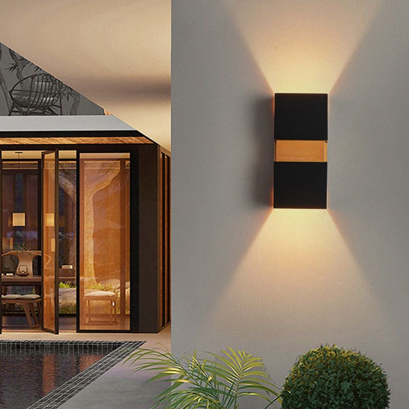 Moderne Stil Aluminium Wandleuchte Quader 2 Leuchten LED -Wandleuchten für draußen
