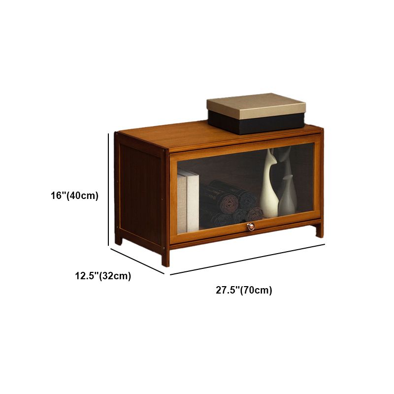 Modern Brown Book Shelf Bamboo Bedroom Shelf Bookcase with Cabinets