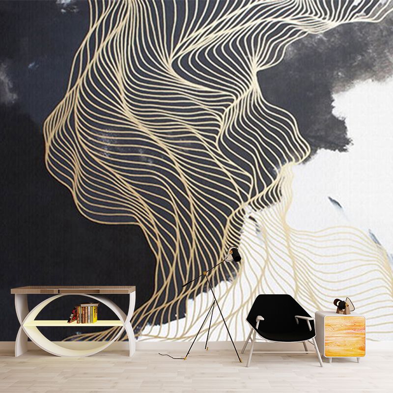 Large Unique Murals for Accent Wall Classic Chinese Sun and Mountain and Trellis, Customized Size Available