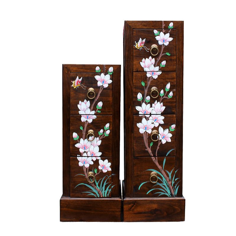 11" D Solid Wood Lingerie Chest Traditional Storage Chest Dresser with Drawers and Doors