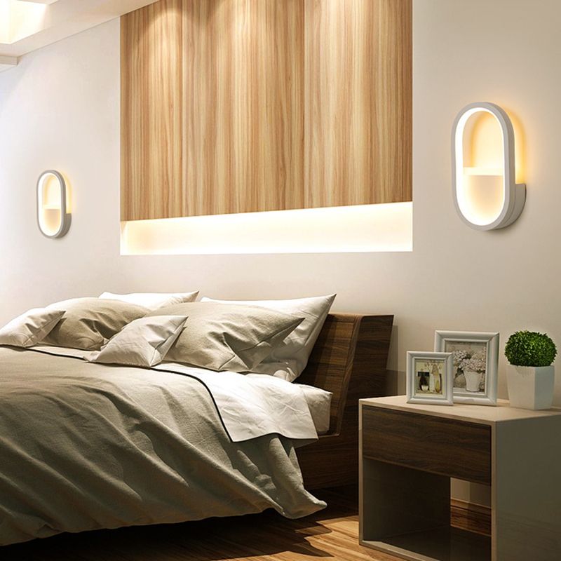 Modern Simple Metal Wall Light Geometry LED Wall Lamp with Acrylic Shade for Bedroom