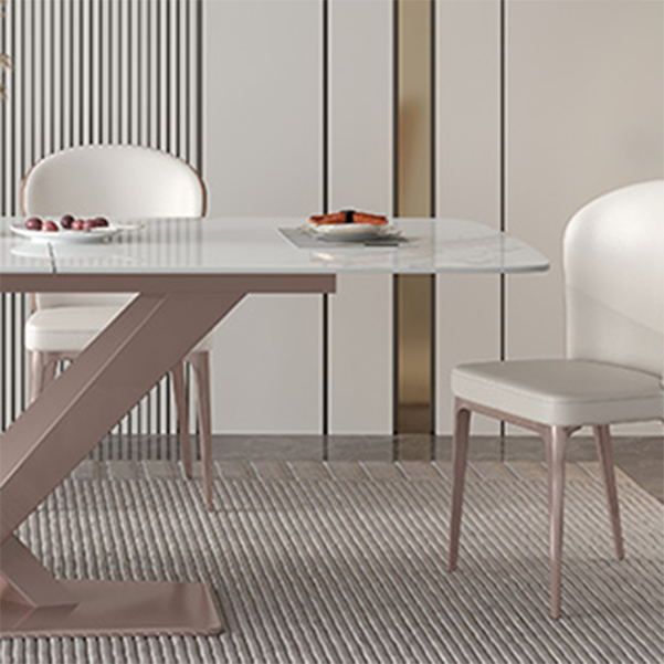 Extendable Sintered Stone Dining Set Rectangle 1/4/5/7 Pieces Kitchen Table with Chairs