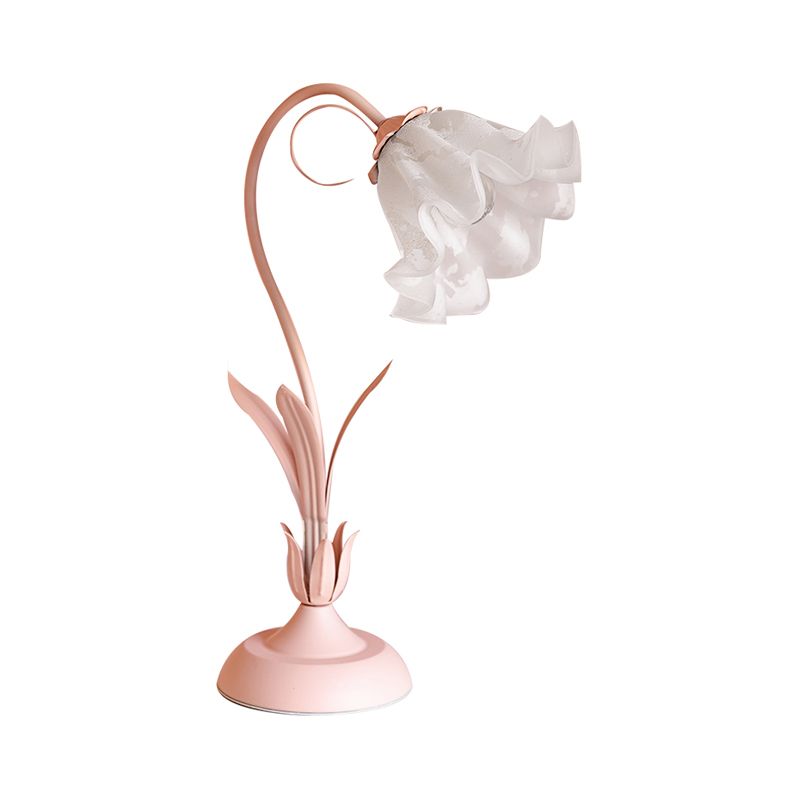 Lampada da tavolo a forma di giglio rosa coreano Opal Glass Opal Conooni per camera da letto singola Light