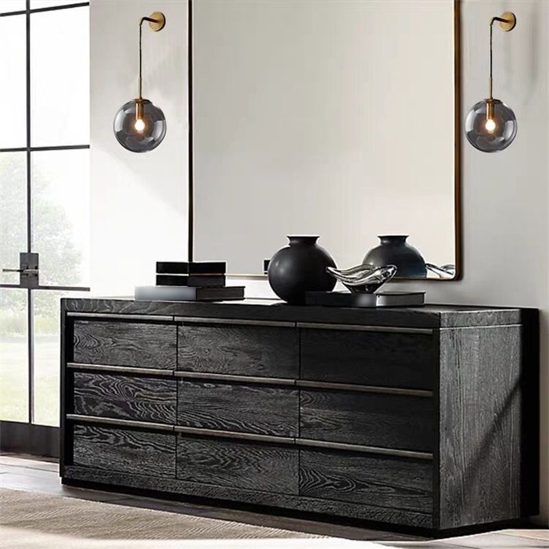 1 Light Globe Wall Sconces Industrial Style Glass Wall Mounted Lamps