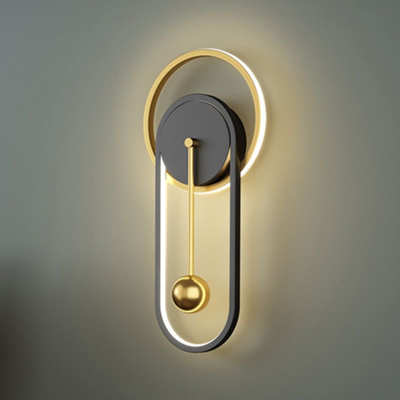 Luci di applique rotonde in metallo Modern Style 2 Apparecchi per illuminazione a parete