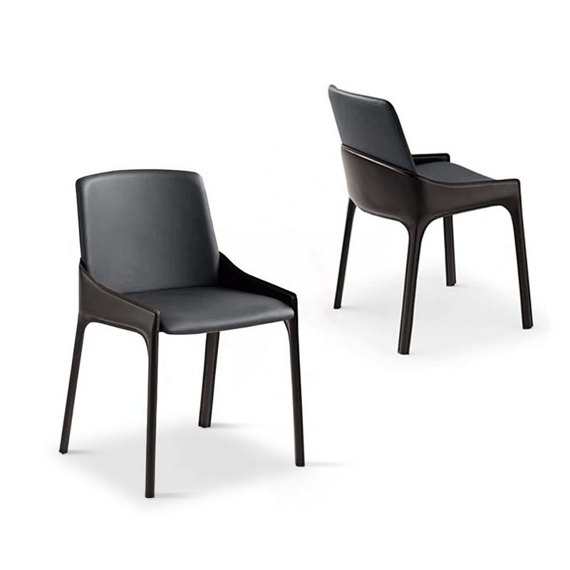 Chaise de salle à manger moderne en métal, chaise d'appoint Parsons de 20 pouces de large pour la cuisine