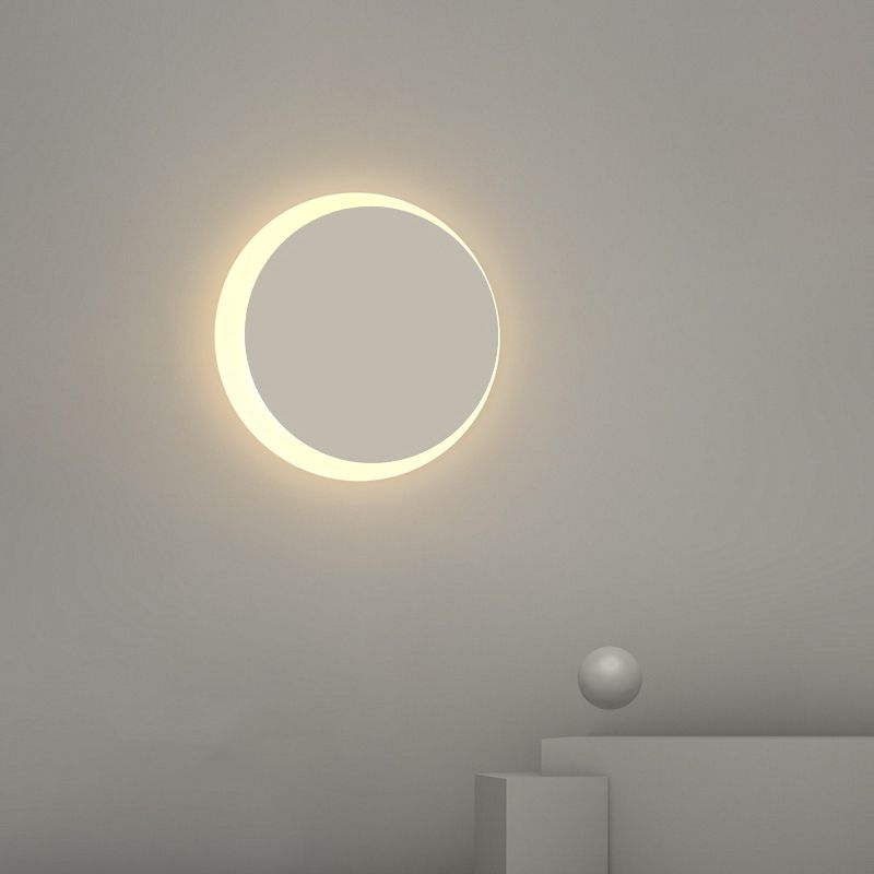 Runde Schatten Metall Wandleuchter moderner Stil Ein leichtem Lichtmontage Licht in Weiß