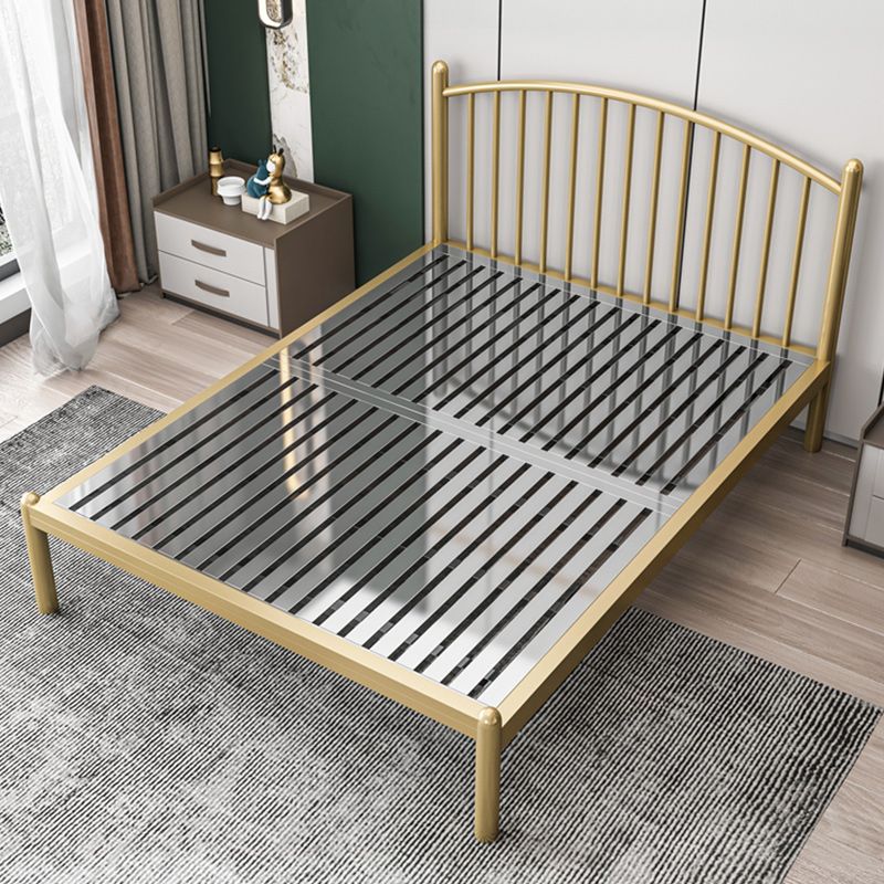 Modern Metal Standard Bed with Metal Legs Bed Frame with Headboard