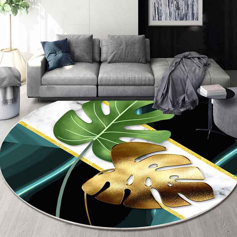 Light Yellow Sunflower Rug Polyester Modern Rug Stain Resistant Rug for Drawing Room