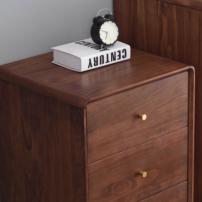 Mid-Century Modern Chest Pine Wood Drawer Knobs Rectangle Accent Chest