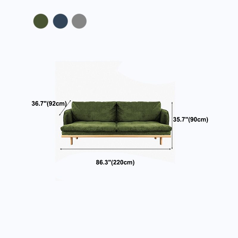 Modern Style Polyester Sofa Recessed Arm Tight Back Settee for Living Room
