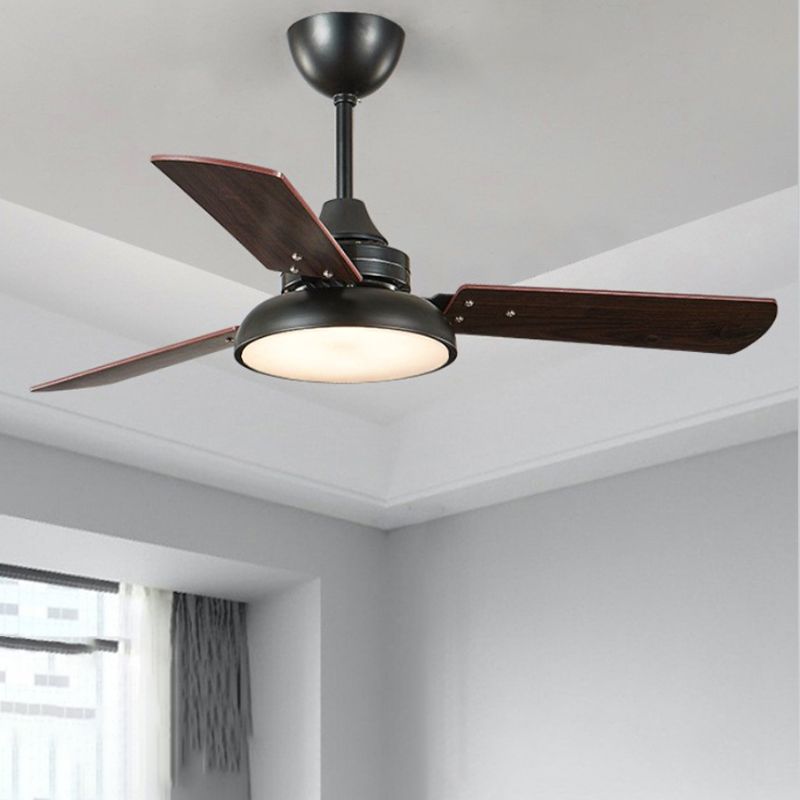 1 - Light LED Ceiling Fan Modern Wood Blade Fan Lighting in 4 Colors
