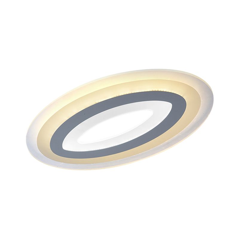 Acrylic Oval Ceiling Light Fixture Modern LED Flush Mount Lamp in Warm/White, 23"/27"/34.5" Wide