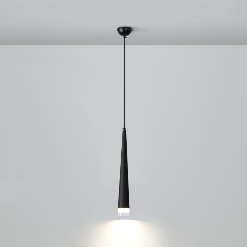 Minimalisme Conische led hangende licht moderne stijl lange kegelverlichtingsarmatuur met kristallen lampenkap