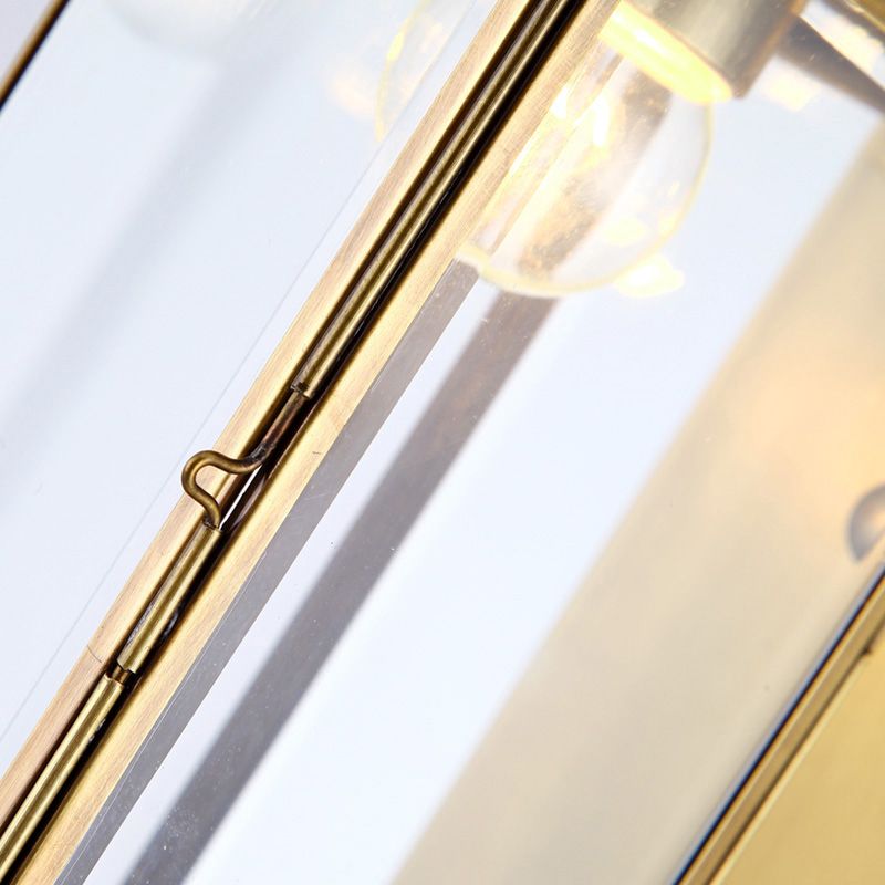 Lampada da lampada in ottone in ottone in ottone geometrico 1 testa tradizionale lampada da monte a parete per soggiorno