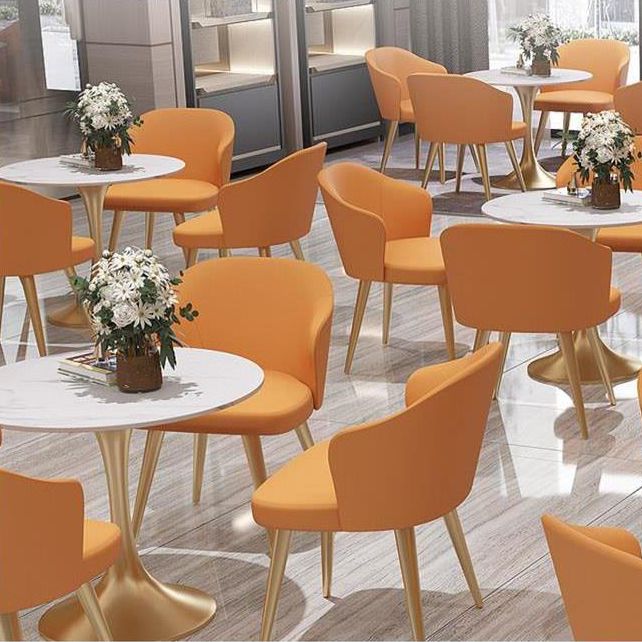 Glam Round Sintered Stone Dining Table Set 1/3/4/5 Pieces Dining Set