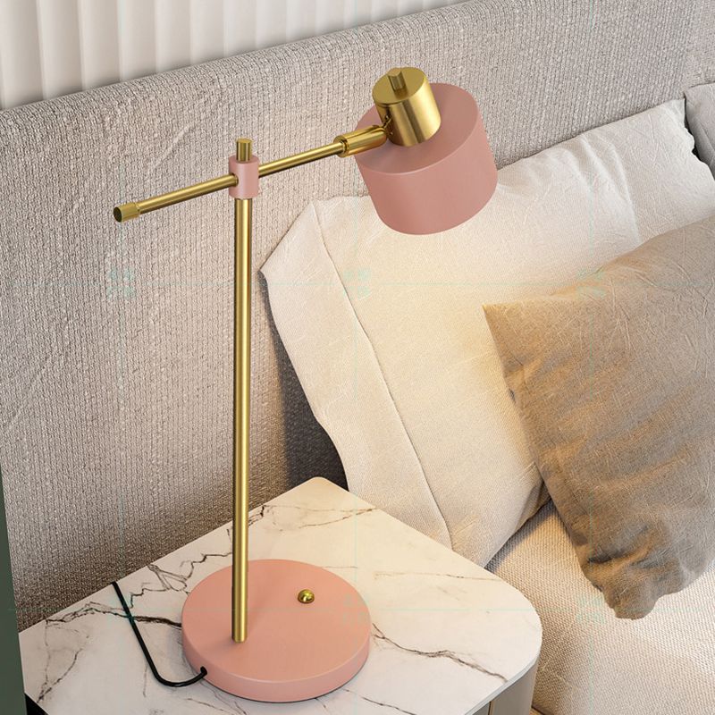 Lampade da comodino moderne in metallo con lampada da tavolo a 1 luce per camera da letto