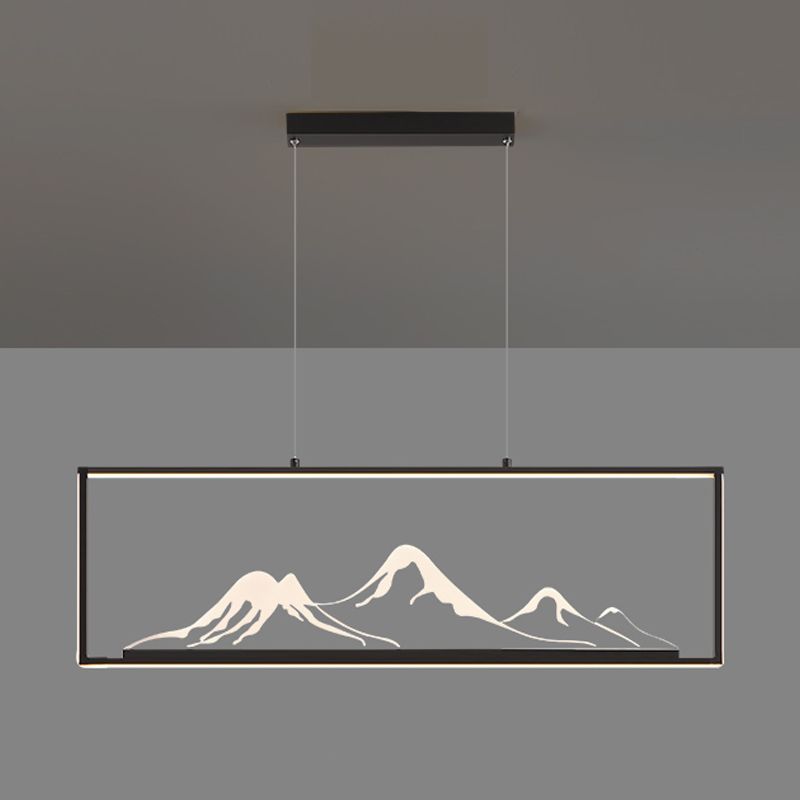 Geometrische Inselleuchte moderne Teelauminselbeleuchtung mit Acrylschatten