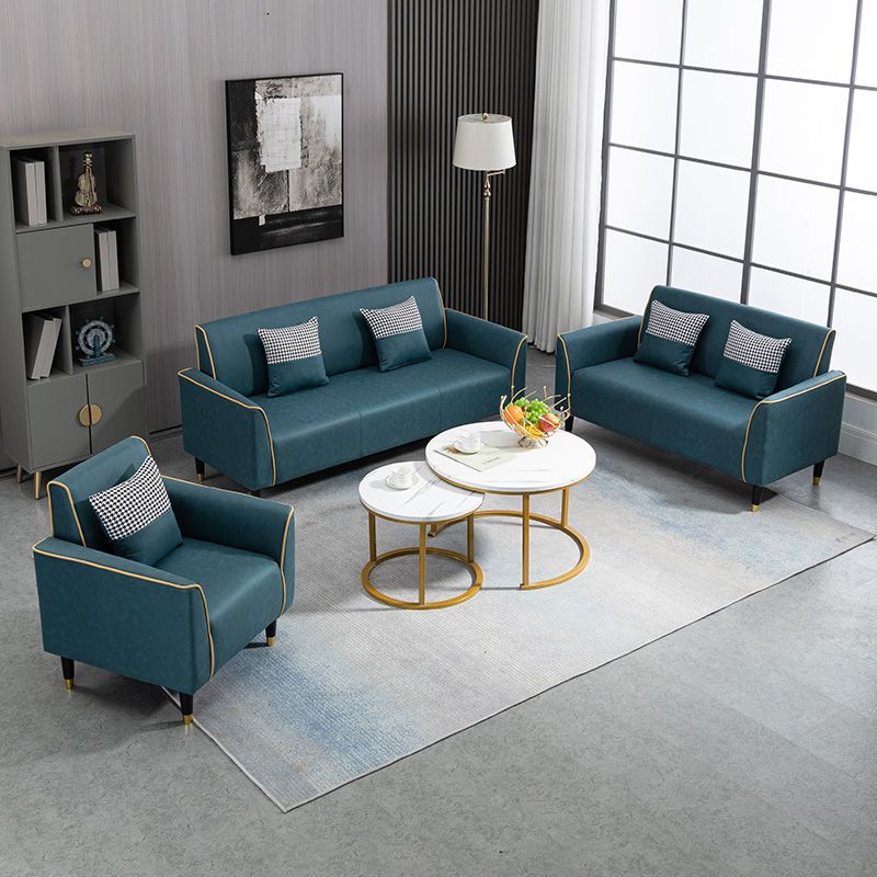 25.59" Wide Faux Leather Loveseat Square Arm Sofa for Living Room