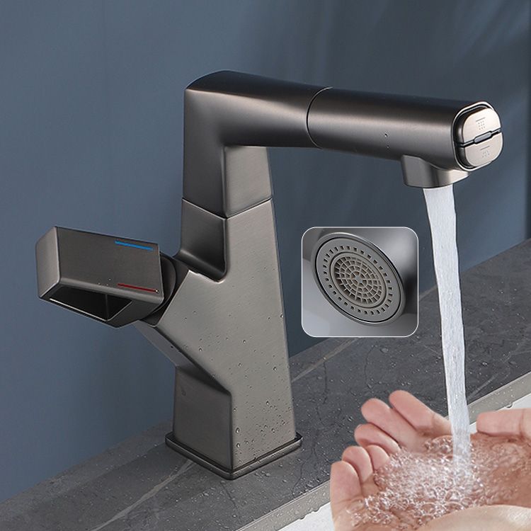 Bathroom Sink Faucet Lifting Lever Handle Pull-out Rotary Handle Faucet