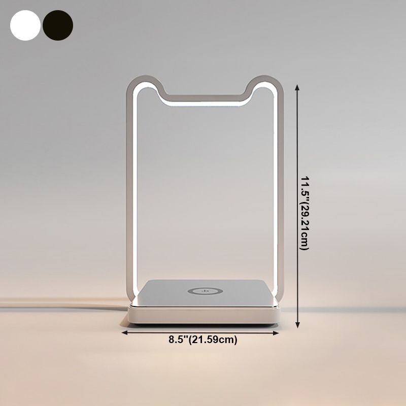 Linear 1 Light Nightstand Lamp Contemporary Metal Night Table Lamps for Bedroom