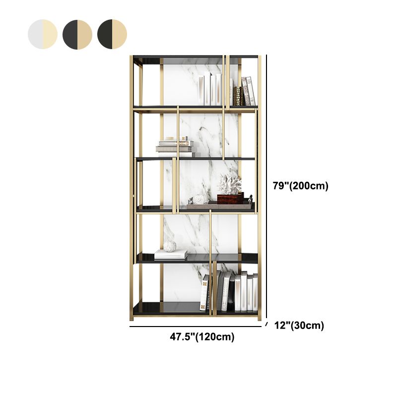 11.81 "W 78.74" H Bookshelf Glam Style Open Back -Bücherregal für das Home Office für Studienzimmer